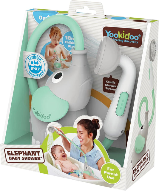 - Elephant Baby Bath Shower Head - Teal - Suitable for Newborns, Infants, and Toddlers - Can Be Used as a Bath Toy - Compact and Portable - from Birth – 40212