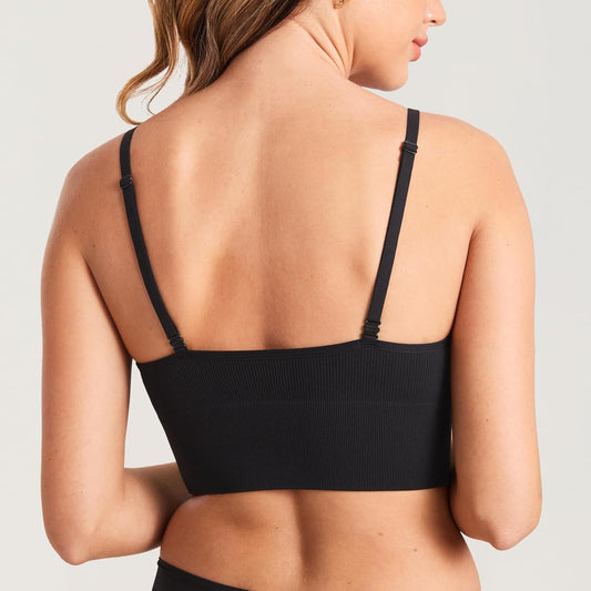 Ribbed Nursing Bras Women'S Longline Sleep Breastfeeding Support Seamless Maternity Sports Bra V Neck Wireless