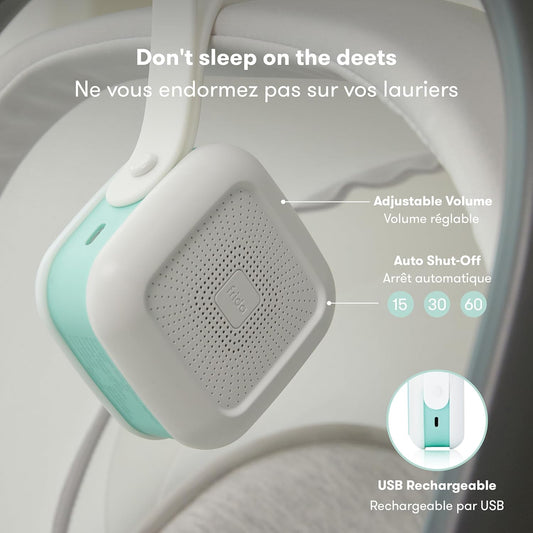 2-In-1 Portable Sound Machine for Baby + Nightlight |White Noise Sound Machine for Baby with 5 Soothing Sounds & 3 Nightlight Modes |Travel Sound Machine Attaches to Strollers, Car Seats