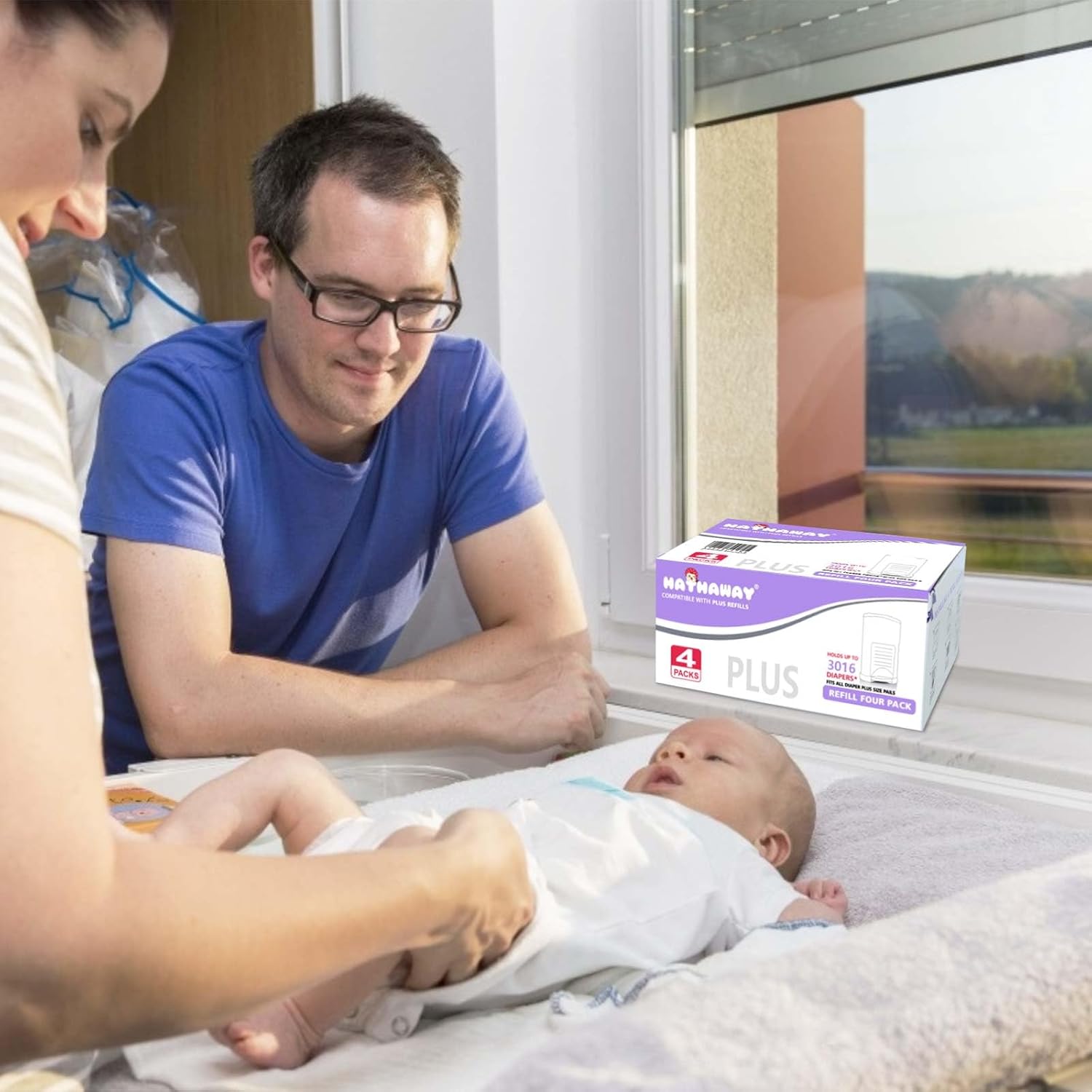Diaper Pail Refills Increased12% Length Compatible with Dekor plus Diaper Pails Lavender Scent Holds up to 2552 Diapers (4 Pack)