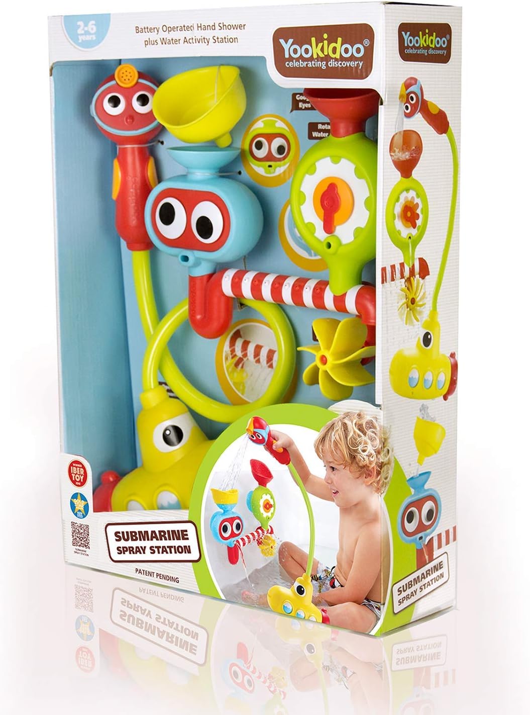 Kids Bath Toy - Submarine Spray Station - Battery Operated Water Pump with Hand Shower for Bathtime Play - Generates Magical Effects (Age 2-6 Years) Open Box