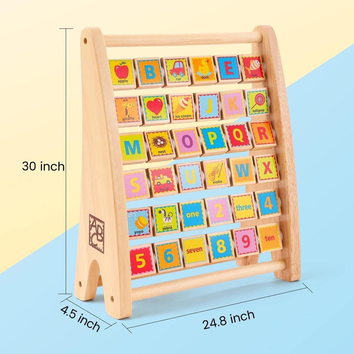 Alphabet Abascus Wooden Counting Toy