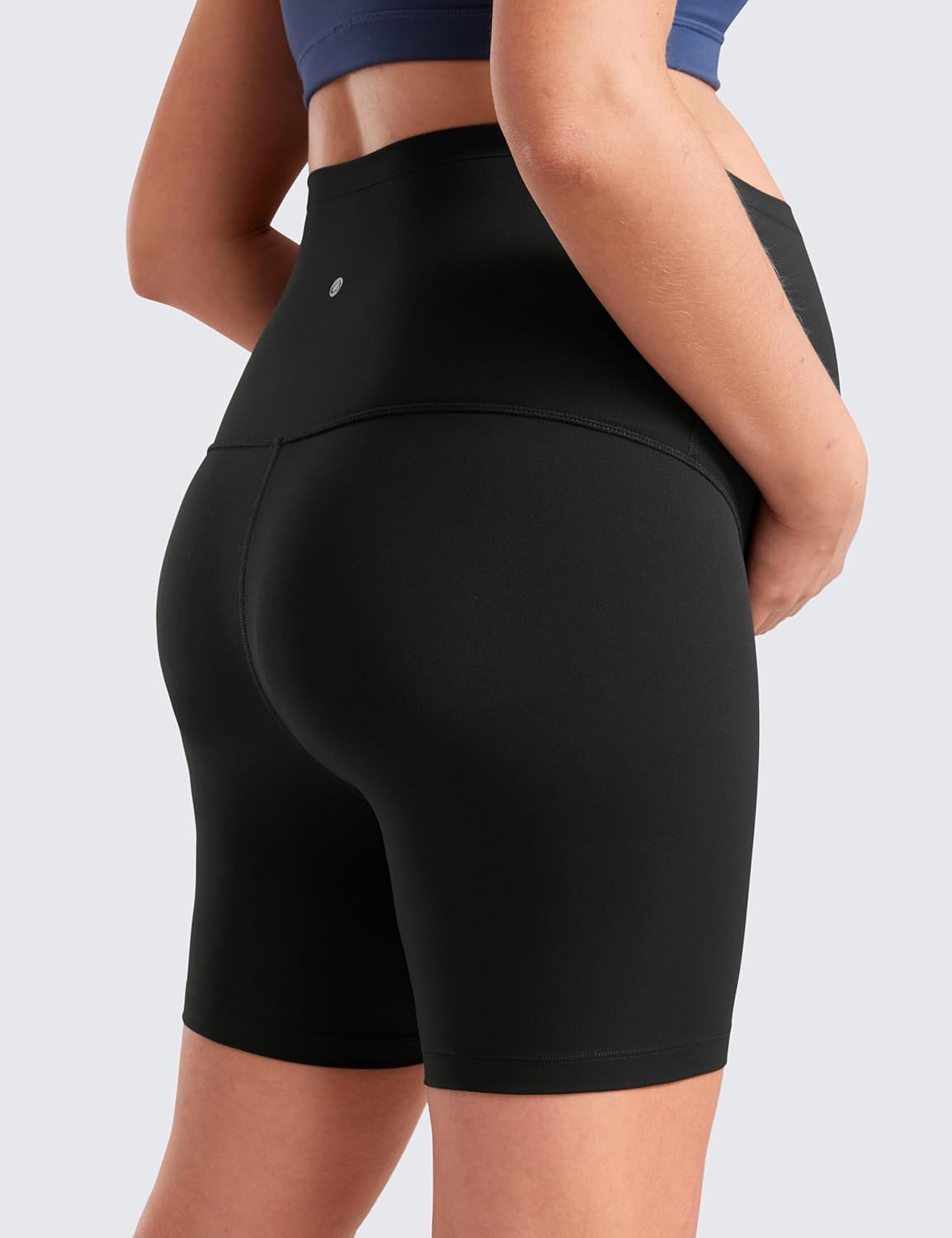 Womens Butterluxe Maternity Yoga Shorts 4" / 6" - over the Belly Pregnancy Workout Athletic Biker Shorts