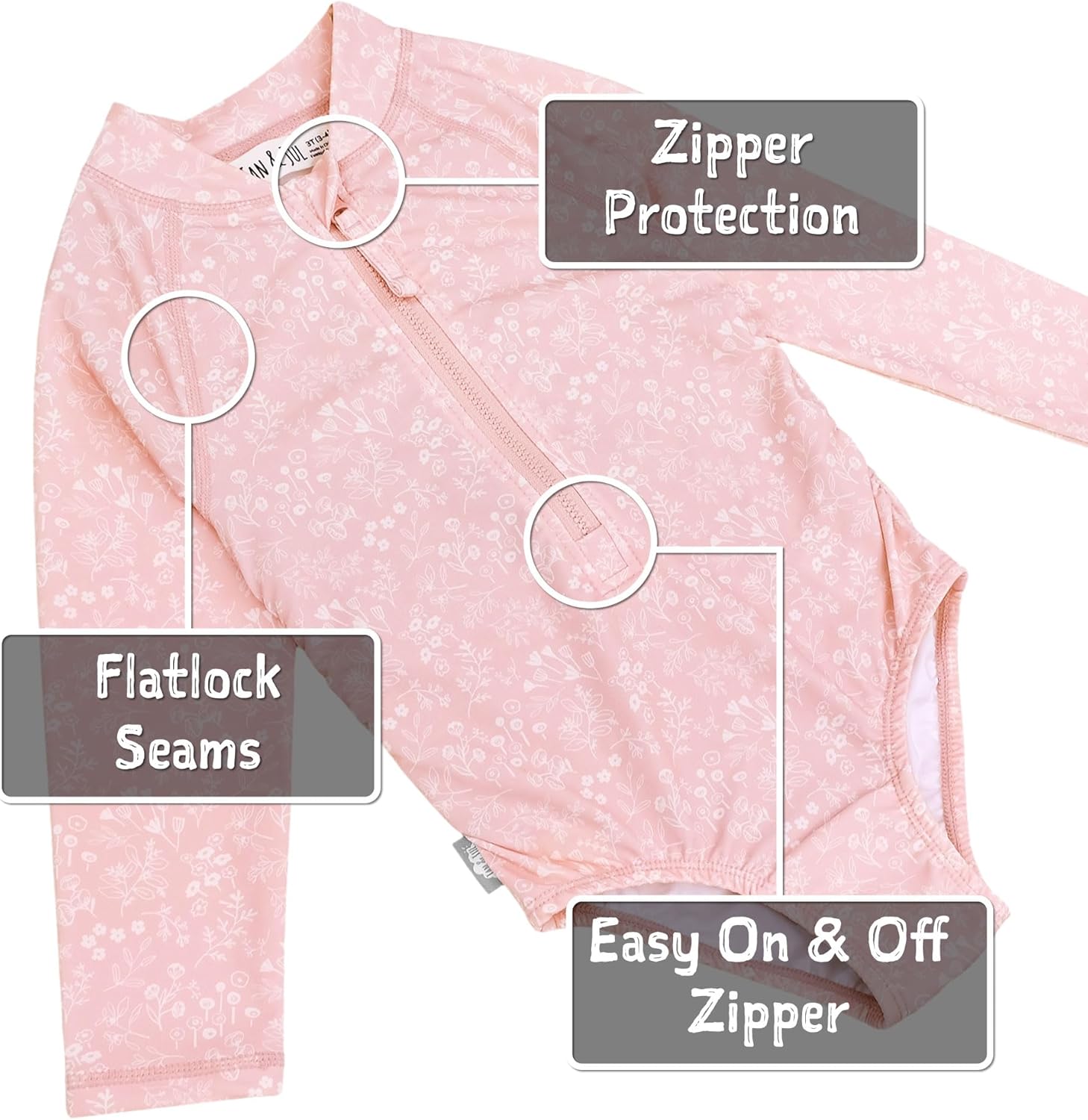 Long Sleeve 1-Pc Girls' UV Swim-Suit Rash Guard (Baby, Toddler, Kids)
