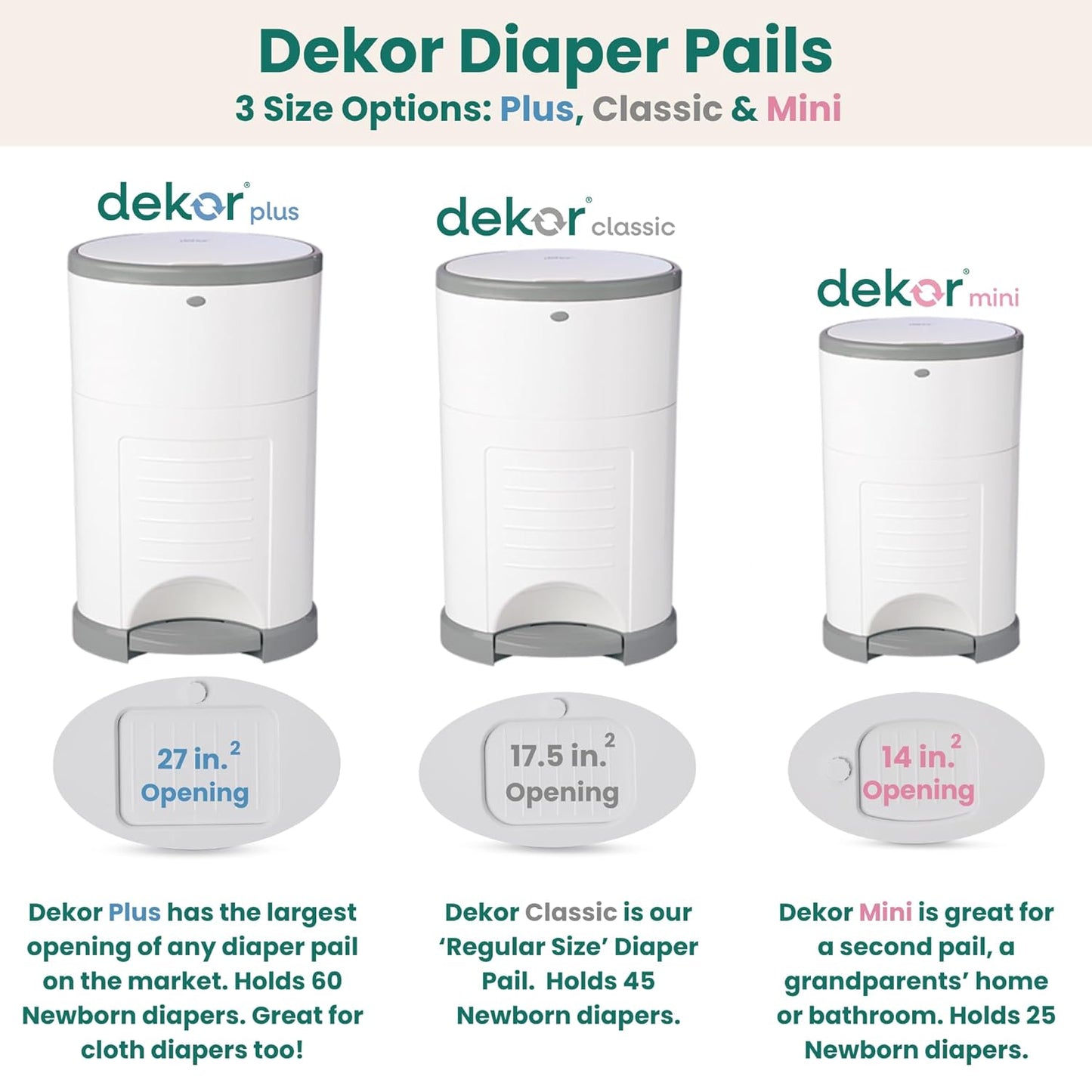 Diaper  EKO plus Diaper Pail Gift Set | White