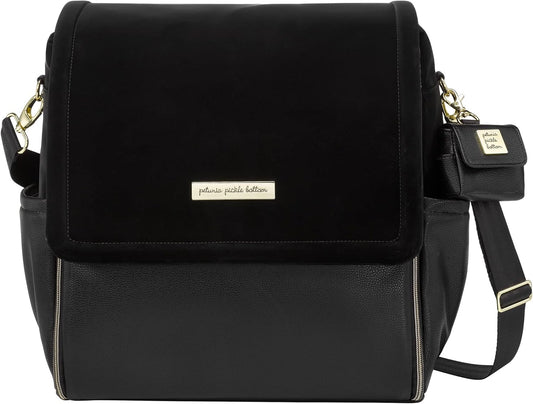 Boxy Backpack, Diaper Bag, Stylish Baby Bag, Spacious Backpack, On-The-Go Moms, Twilight Black