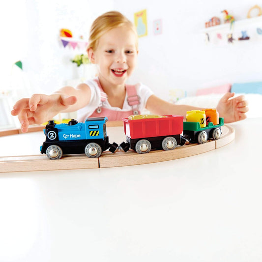 E3721 Kids Wooden Railway on the Go Engine Set Toy