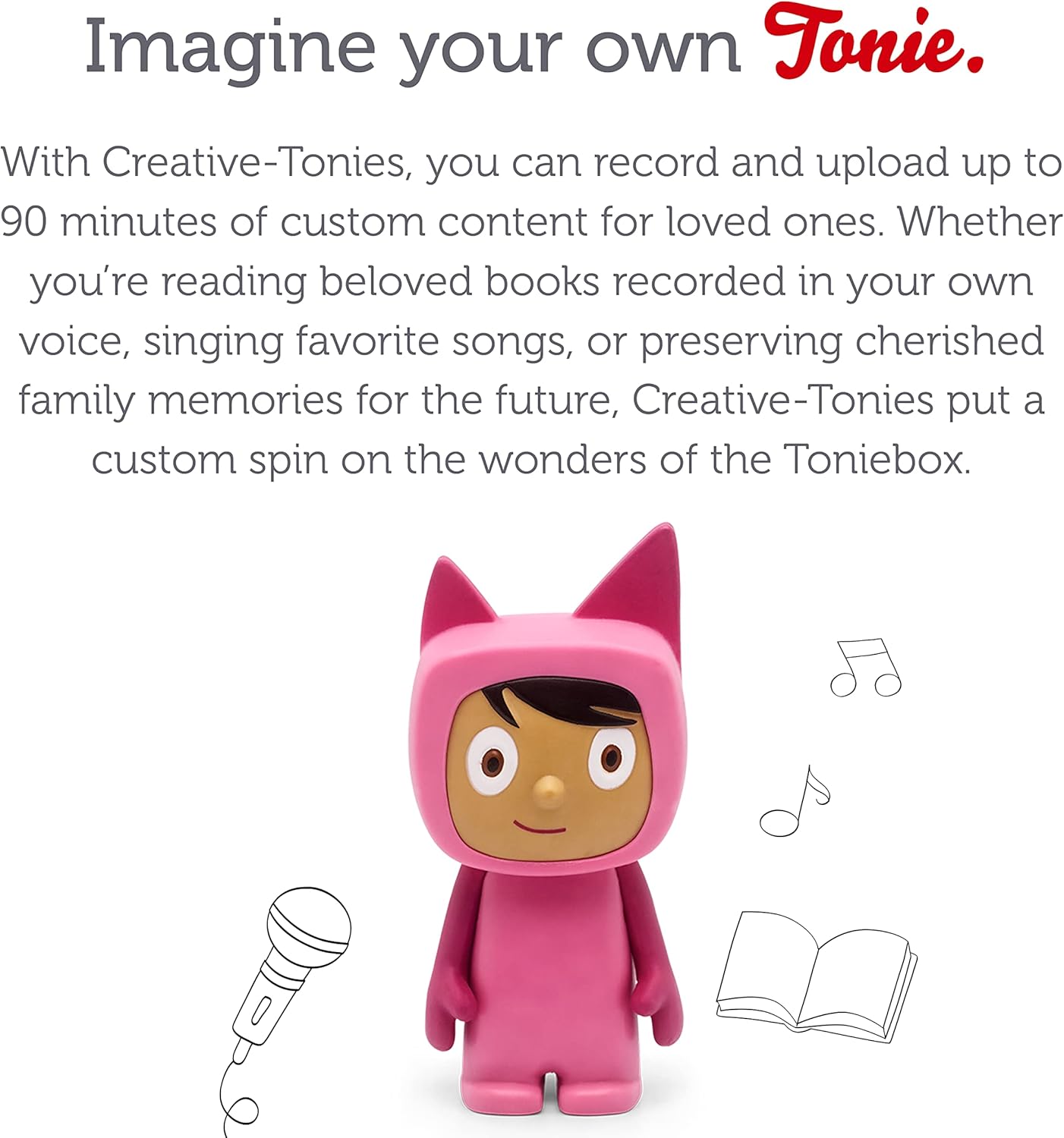 Creative Audio Character - Record and Upload up to 90 Minutes of Your Own Stories and Songs - Pink/Medium