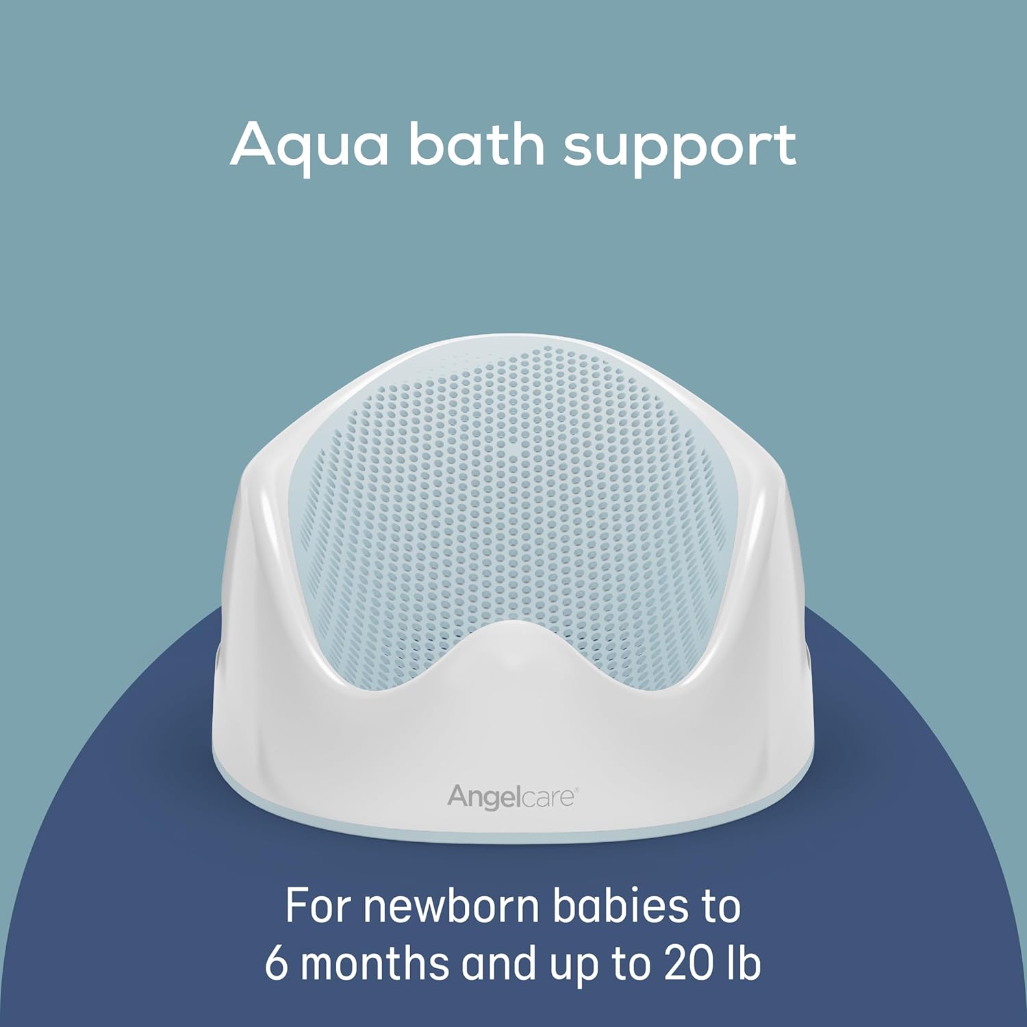 Baby Bath Support, Aqua, for Babies Less than 6 Months of Age, Made in Canada