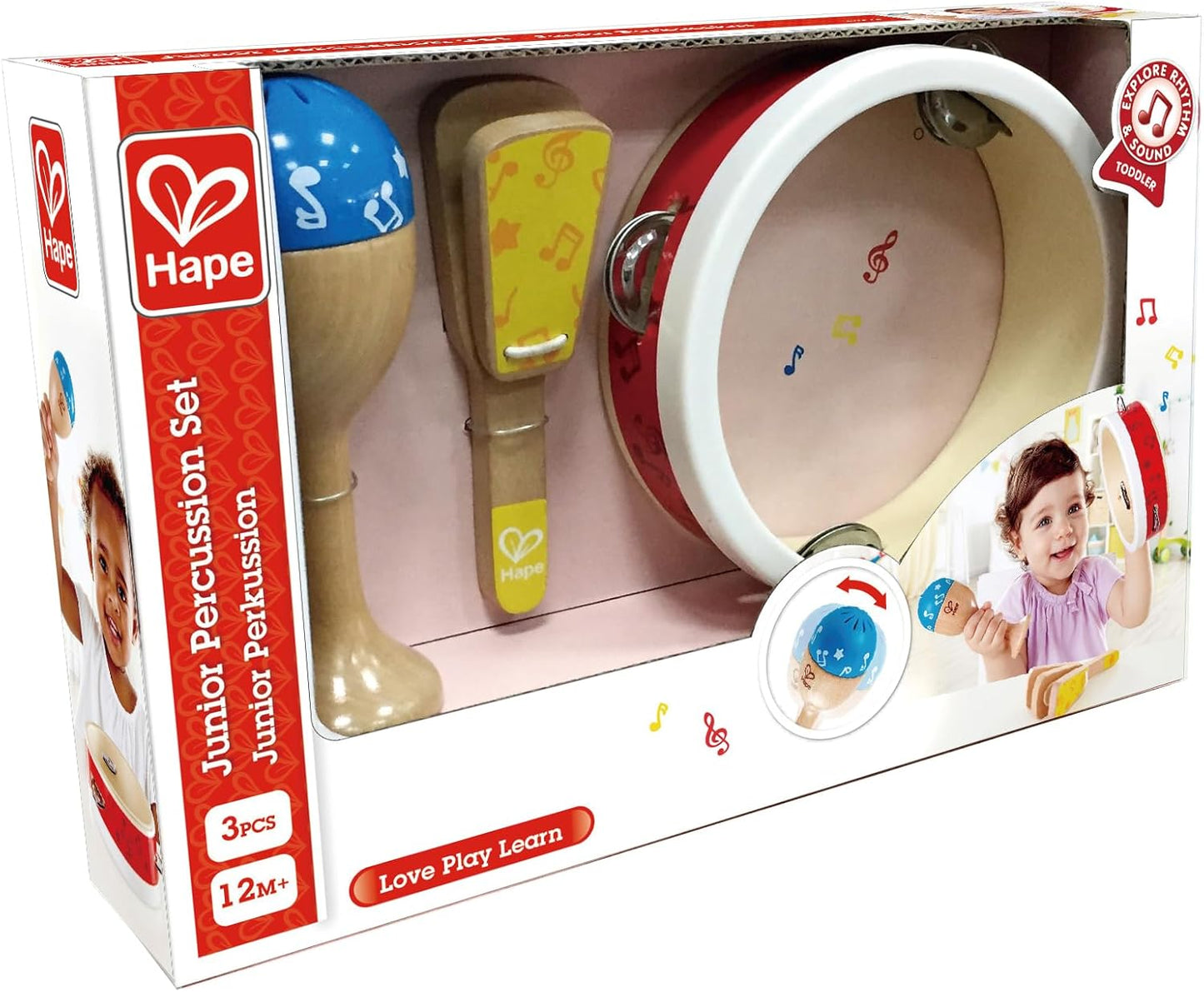 Junior Percussion Set | 3 Piece Wooden Percussion Instrument Set for Toddlers, E0615
