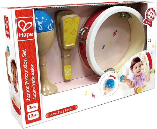 Junior Percussion Set | 3 Piece Wooden Percussion Instrument Set for Toddlers, E0615