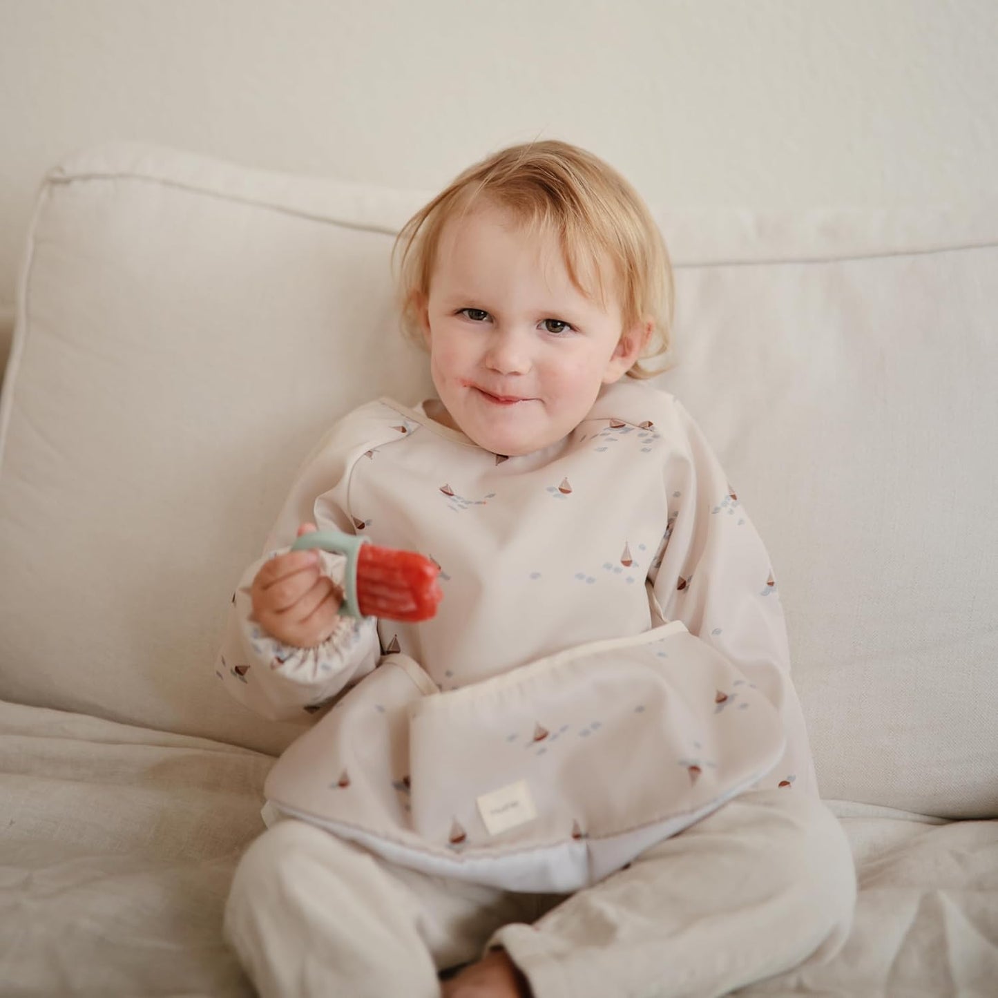 Long Sleeve Baby Bib | Mess Free & Waterproof Fabric for Toddlers | Adjustable Fit for Ages 6-24 Months
