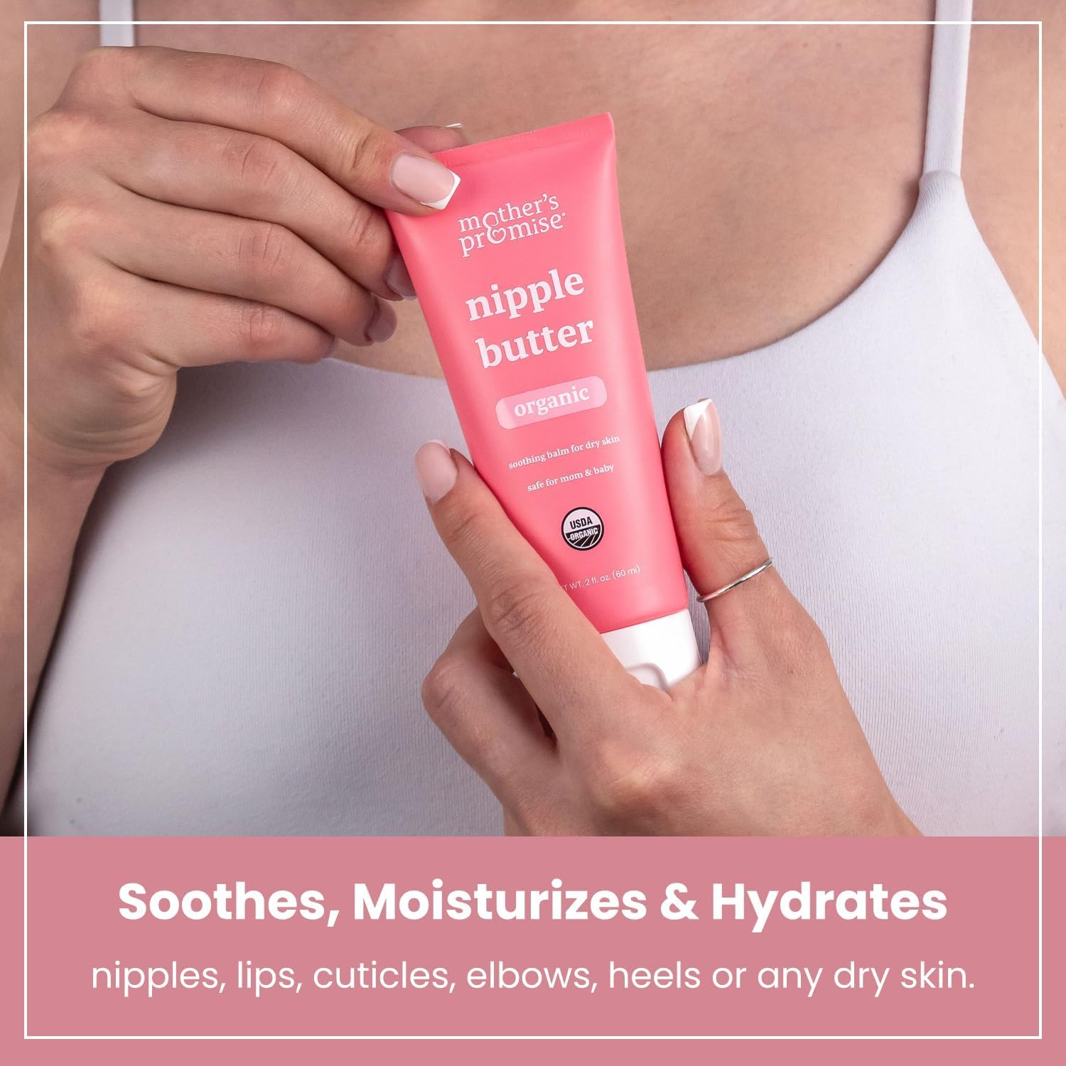 Organic Nipple Cream for Breastfeeding Mothers | Lanolin-Free Nipple Butter, Safe for Nursing Moms & Babies | No Need to Wash Balm for Dry Skin & Breastfeeding Essentials, Made in Canada, 2Oz.