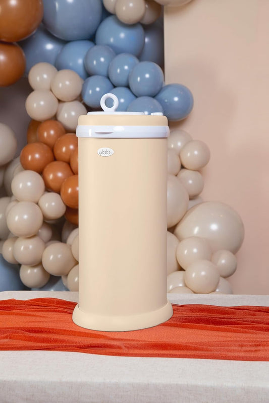 Stainless Steel Diaper Pail, Odor Locking, No Special Bag Required, Award-Winning, Registry Must-Have, Oat Milk (Matte)