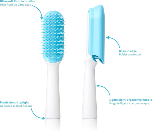 Fine or Straight Hair Detangling Hair Brush for Kids, Detangles Knots without Tears or Breakage, Comb Teeth and Bristle Design