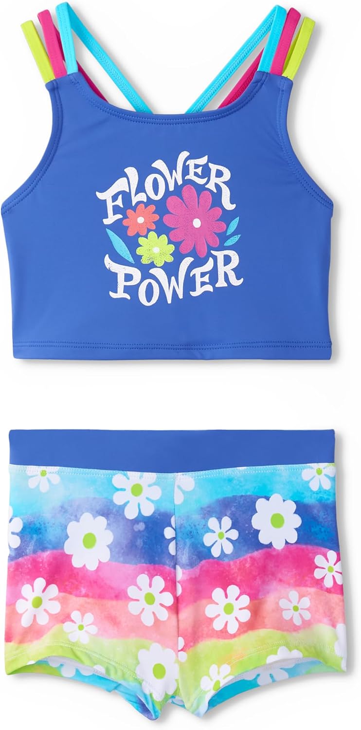 Girls Two Piece Short Swimsuit