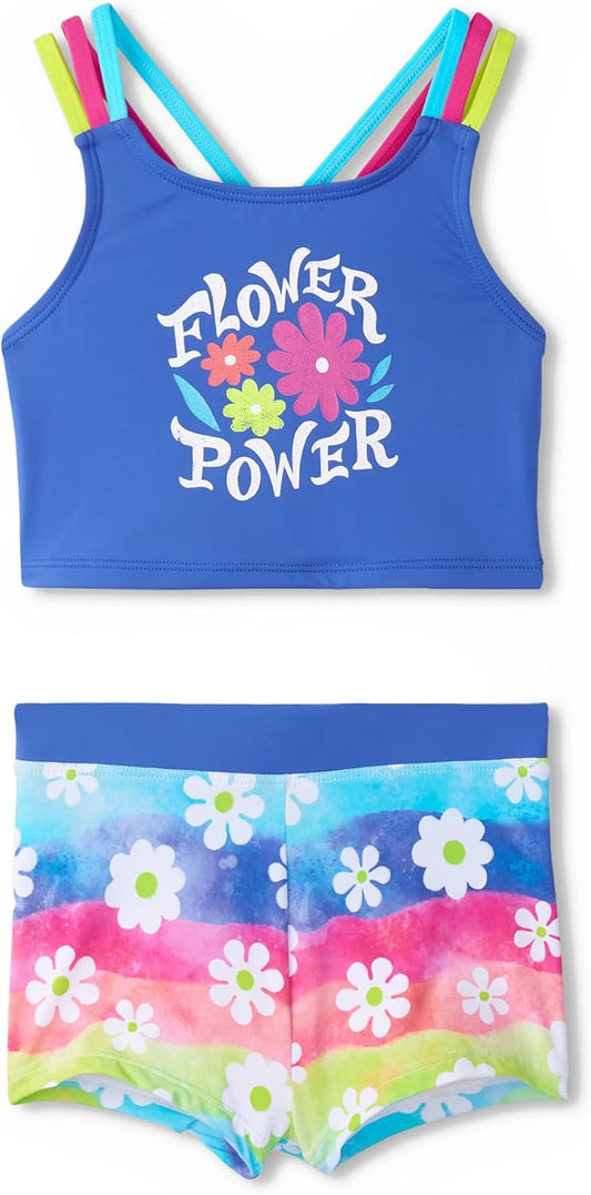 Girls Two Piece Short Swimsuit