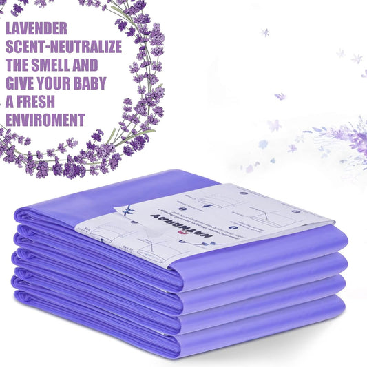 Diaper Pail Refills Increased12% Length Compatible with Dekor plus Diaper Pails Lavender Scent Holds up to 2552 Diapers (4 Pack)