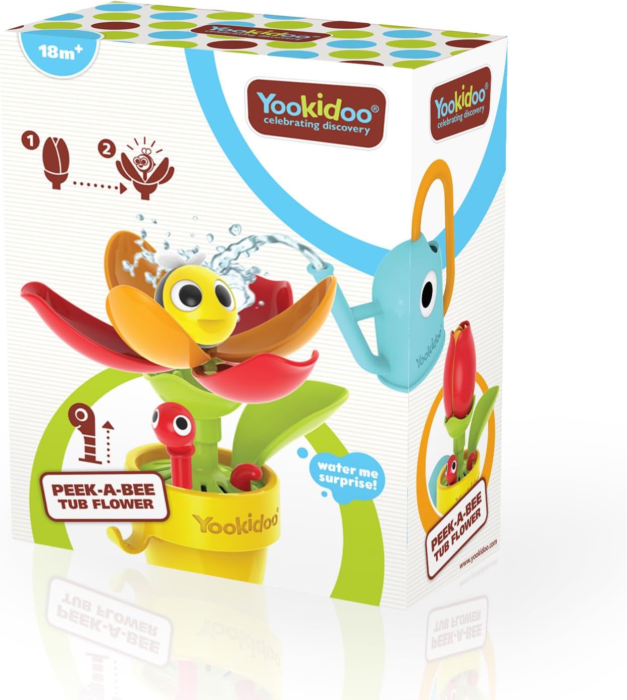 - Peek-A-Bee Flower Tub - Baby Bath Toy - Garden Theme - Flower Pot with Worm – Chain Reaction of Fun - PBA Free - Bath Time Play - from 18 Months Old - 40221