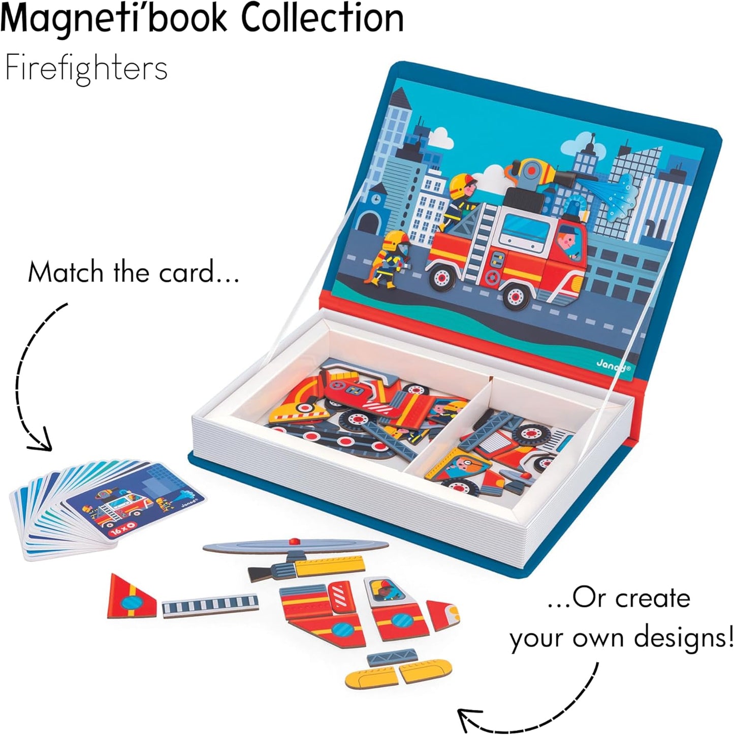- Magneti’Book Firefighters - Educational Magnetic Games - Toy for Kids Toddler Children - Imagination and Creativity Game - Fine Motor Skills Toy - 3 to 8 Years - J02583