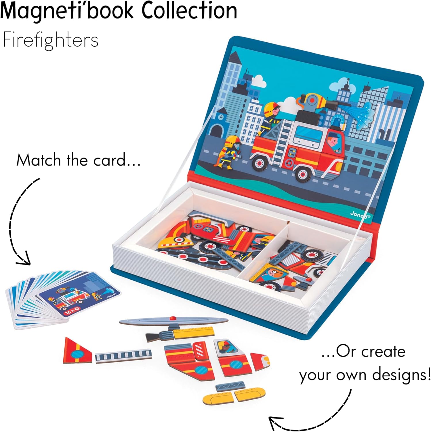 - Magneti’Book Firefighters - Educational Magnetic Games - Toy for Kids Toddler Children - Imagination and Creativity Game - Fine Motor Skills Toy - 3 to 8 Years - J02583