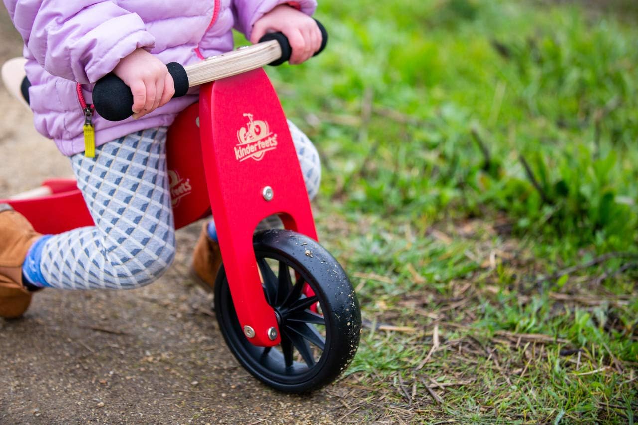 Tinytot 2-In-1 Wooden Balance Bike and Tricycle - Easily Convert from Bike to Trike | Adjustable Riding Balance Toy for Kids and Toddlers | Ages 12 to 24 Months