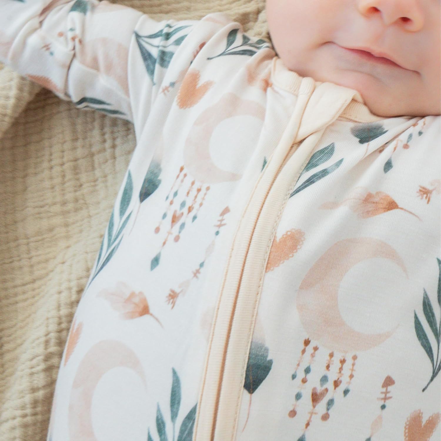 Viscose from Bamboo Sleeper Baby Pajamas, Convertible Gripped Footie with 2-Way Zipper, Ideal for Eczema