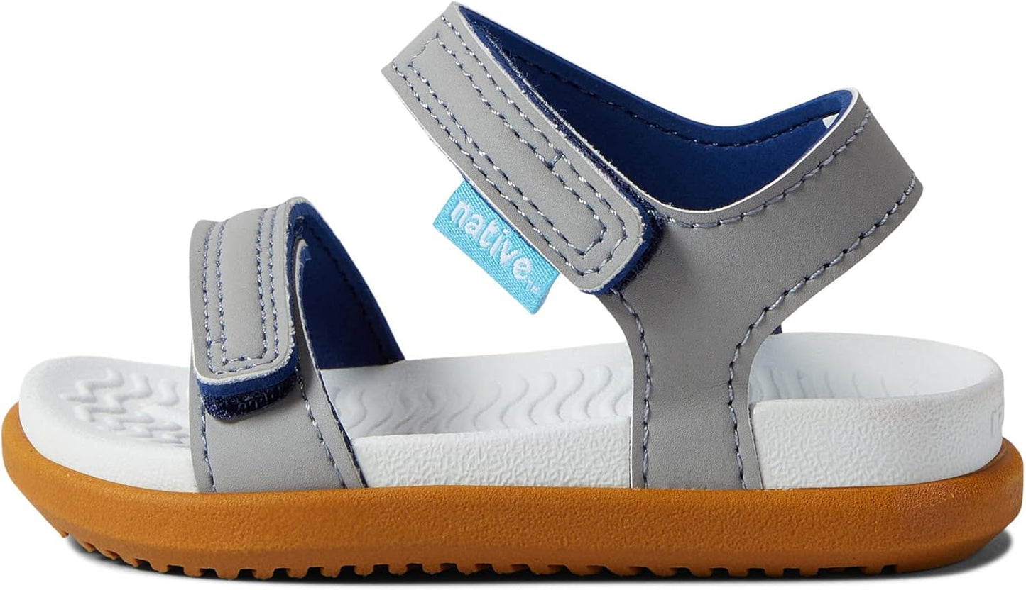 , Charley, Kids Sandal, Pigeon Grey/Shell White/Toffee Brown, 10 Toddler