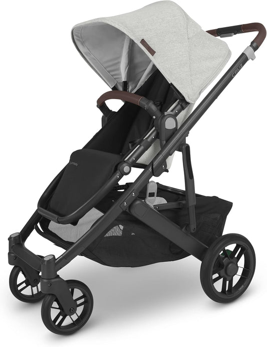 CRUZ V2 Stroller - ANTHONY (White and Grey Chenille with Carbon Chassis)