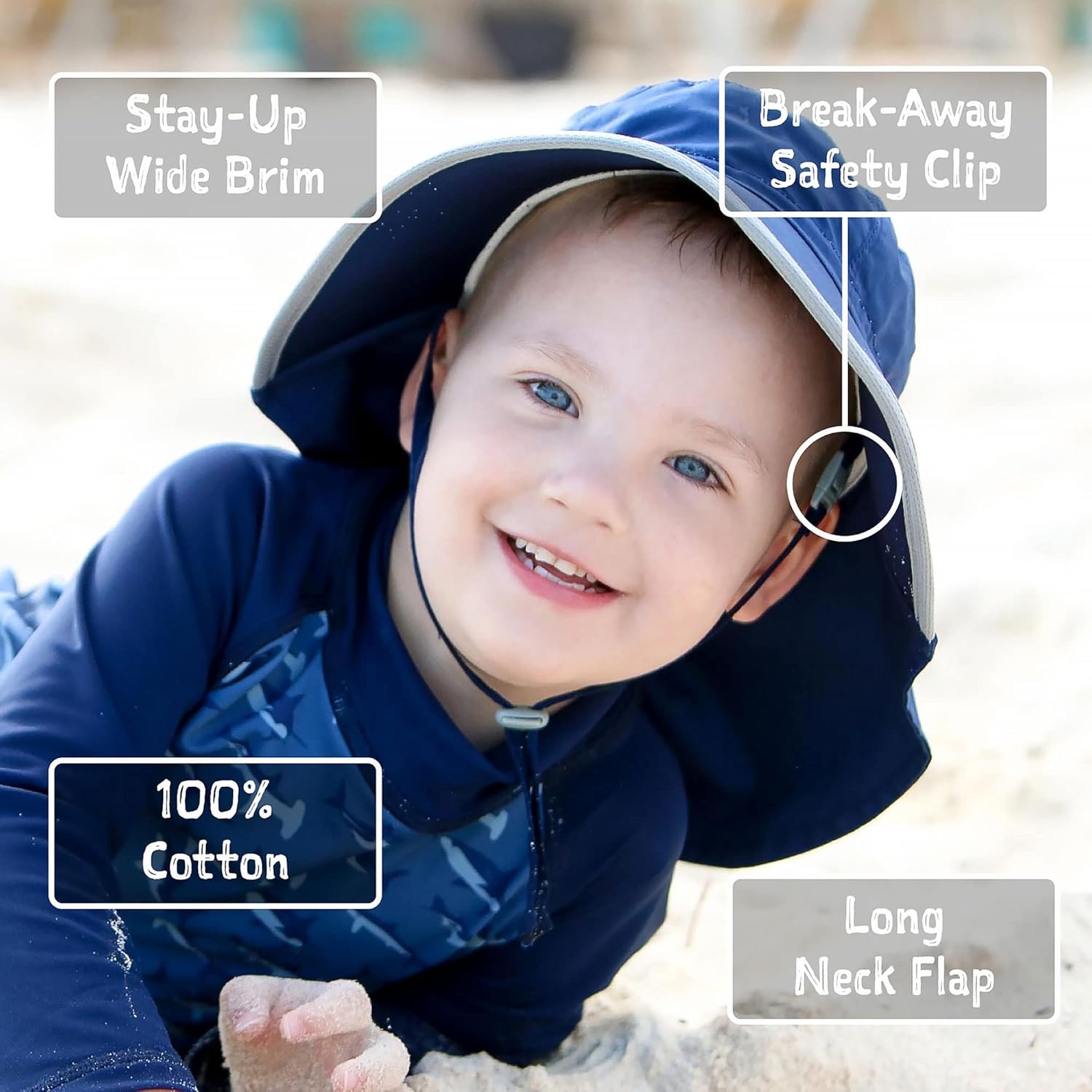 Wide Brim Sun-Hat Full Protection with Adjustable Strap