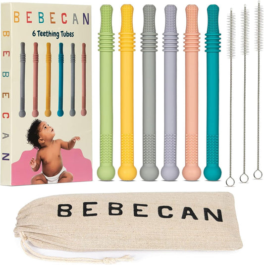 Teething Toys for Babies, Baby Teething Relief, 6 Vibrant Colors, Super Soft Silicone Jouet Dentition Bebe, Perfect Baby Gifts Baby Boy Gifts