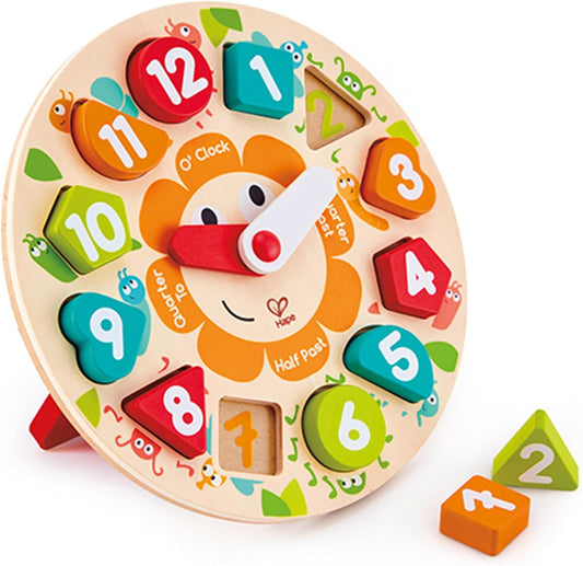 Chunky Clock Puzzle Game, Multicolor, 9.65'' X 1.38''