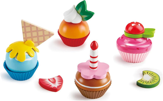 Cupcakes | Colorful Wooden Cupcakes, Children’S Pretend Play Food Kitchen Toy