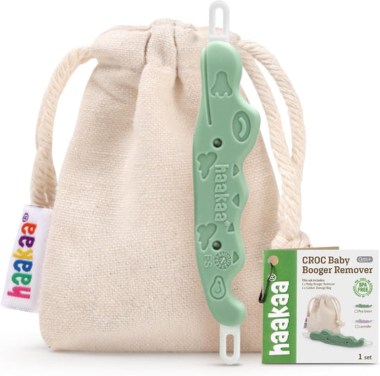 Baby Nose Cleaner & Ear Wax Removal Tool,The Unique Crocodile-Shaped Design,Baby Essentials-Pea Green
