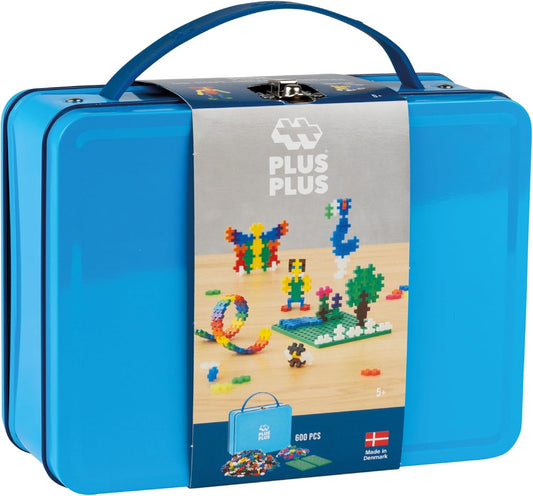 - Blue Metal Case - 600 Pieces - Creative Building and Construction Set - Mix of Basic and Neon Colors in a Travel Suitcase Box - Kids 5 to 12 Years - P7002