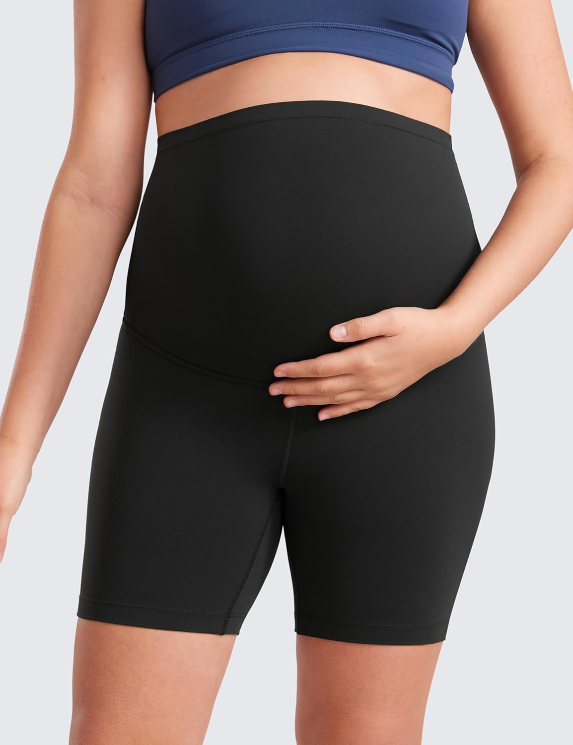 Womens Butterluxe Maternity Yoga Shorts 4" / 6" - over the Belly Pregnancy Workout Athletic Biker Shorts