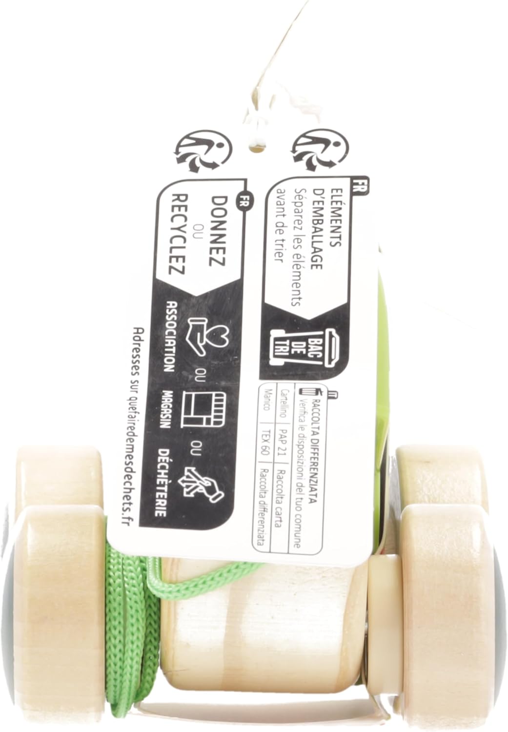 Frog Pull-Along | Wooden Frog Fly Eating Pull Toddler Toy, Bright Colors