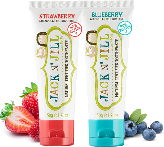 Natural Toothpaste, Blueberry & Strawberry, 1.76Oz (Pack of 2) by