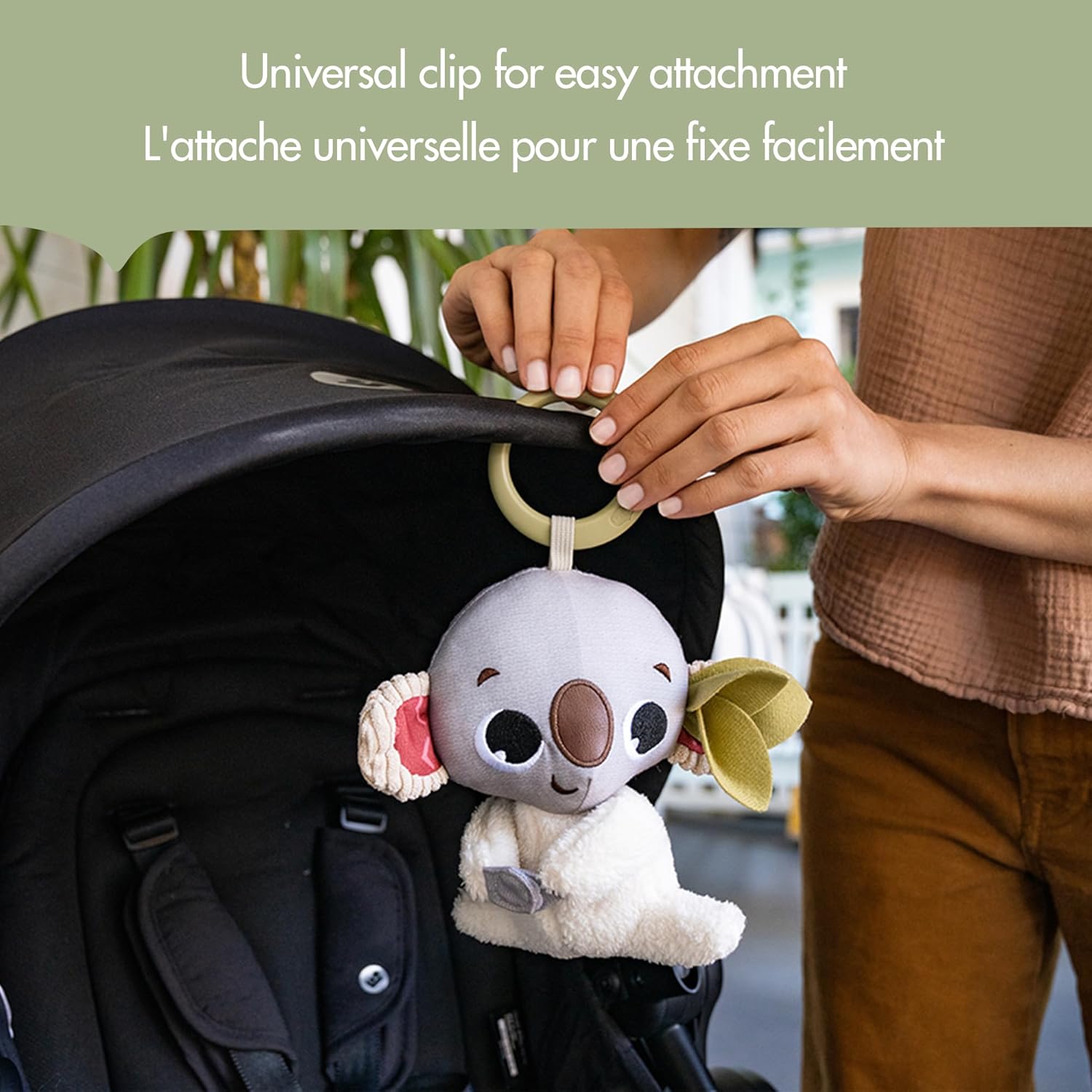 Boho Chic Koala Rattle – EARTHY DESIGN Plush Baby Toy with UNIVERSAL CLIP for Strollers, Bassinets, and Cribs, Encourages Exploration and Cognitive Development, for 0M+