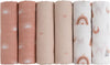 Receiving Blanket Boy Cotton Muslin Swaddle Blankets Girl Newborn Squares Breathable & Soft Thin Baby Blankets Cloths Double Absorbent Infant Swaddling Wrap - 6 Pack (Sun)
