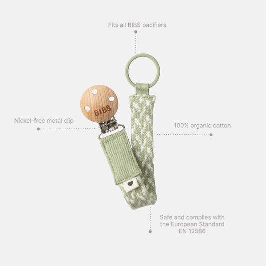 Pacifier Clip - Dark Oak/Vanilla