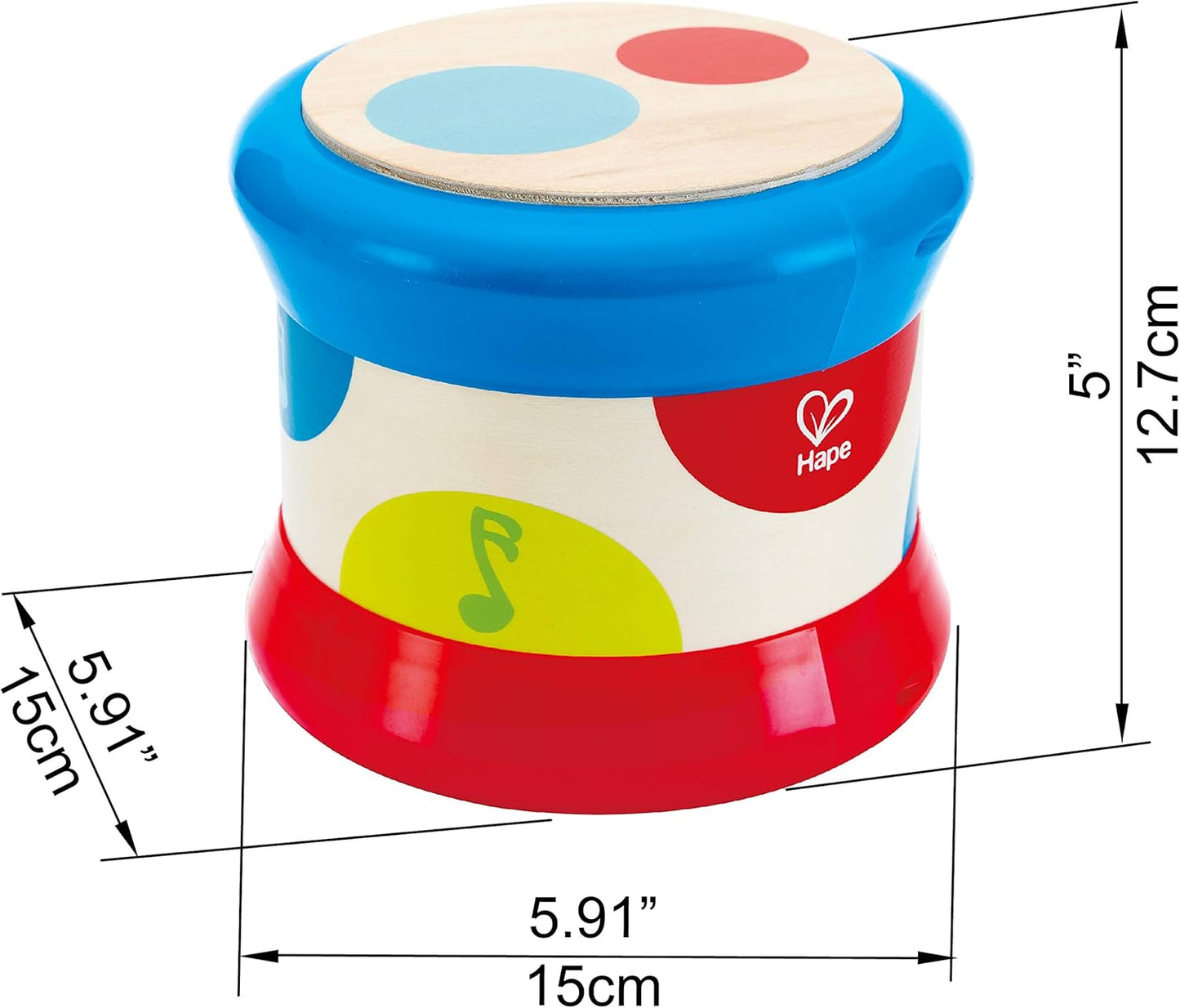 Baby Drum | Colorful Rolling Drum Musical Instrument Toy for Toddlers, Rhythm & Sound Learning, Battery Powered (E0333)