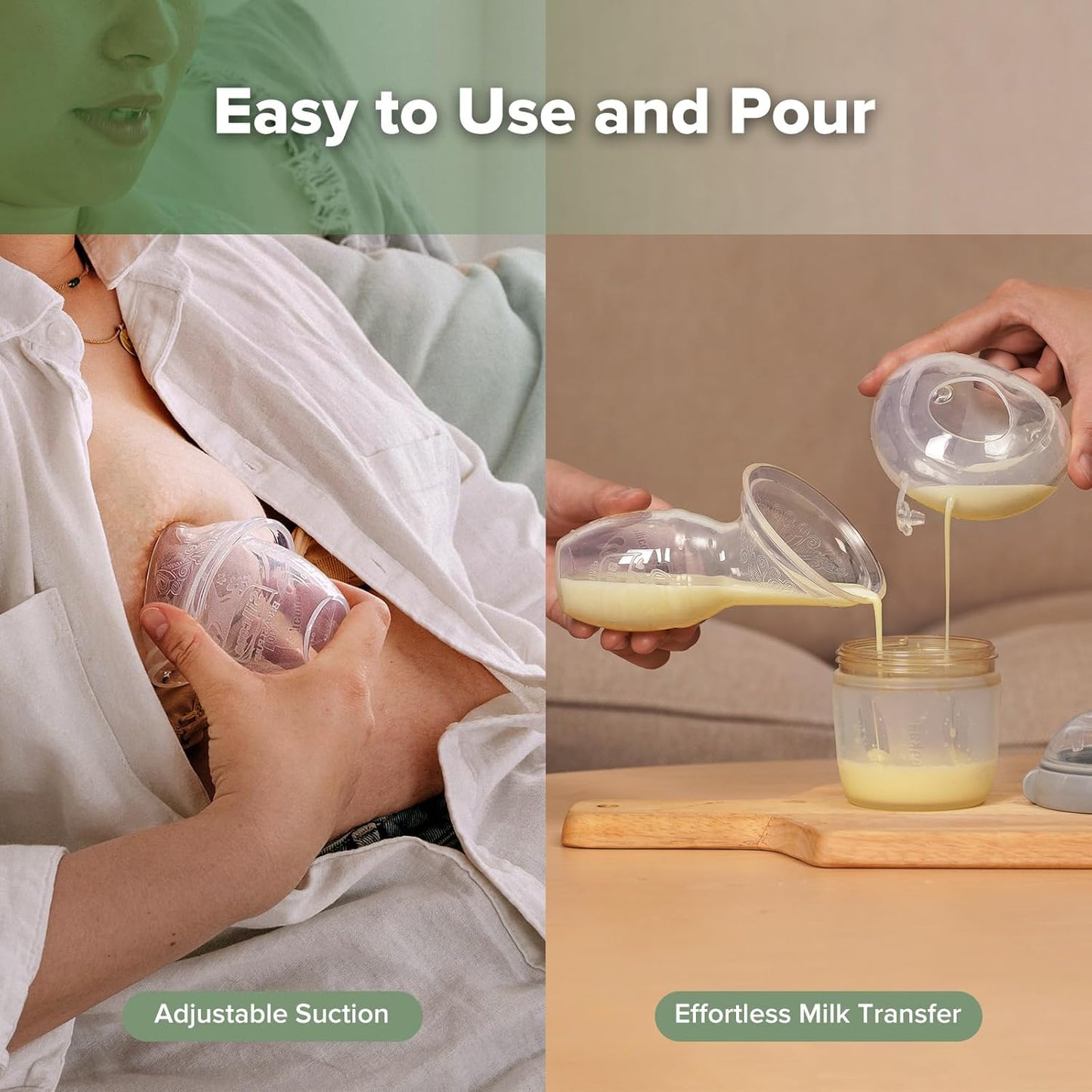 Manual Breast Pump 4Oz/100Ml and Ladybug Milk Collector 2.5Oz/75Ml Combo for Breastfeeding, Made of Food Grade Silicone