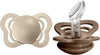 Pacifiers - Couture Collection | Bpa-Free Baby Pacifier | Made in Denmark | Set of 2 Vanilla/Dark Oak Color Premium Soothers | Size 0-6 Months