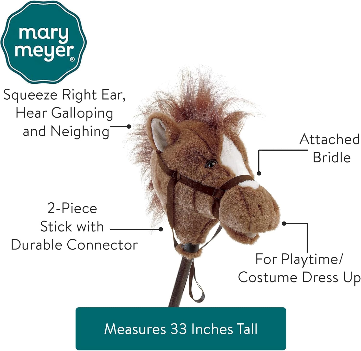 Easy Ride 'Um 2-Piece Stick Horse with Sound, Brown