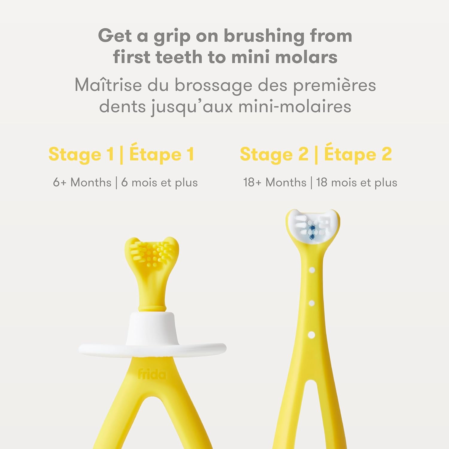 Training Toothbrush, Toothbrush Training Set, 1 Baby + 1 Toddler Toothbrush for 6-24 Months