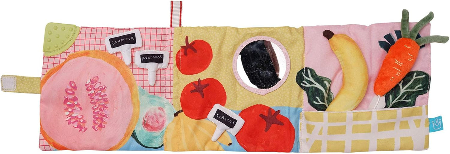 Mini-Apple Farm Soft Activity Crinkle Book for Baby & Toddler with Discovery Mirror and Textured Teether