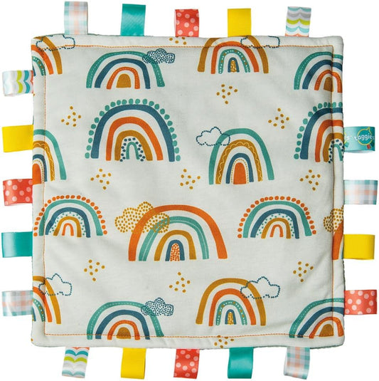 Taggies Lovey for Baby Security Blankets Original Comfy Blanket with Sensory Tags, 12 X 12-Inches, Rainbow