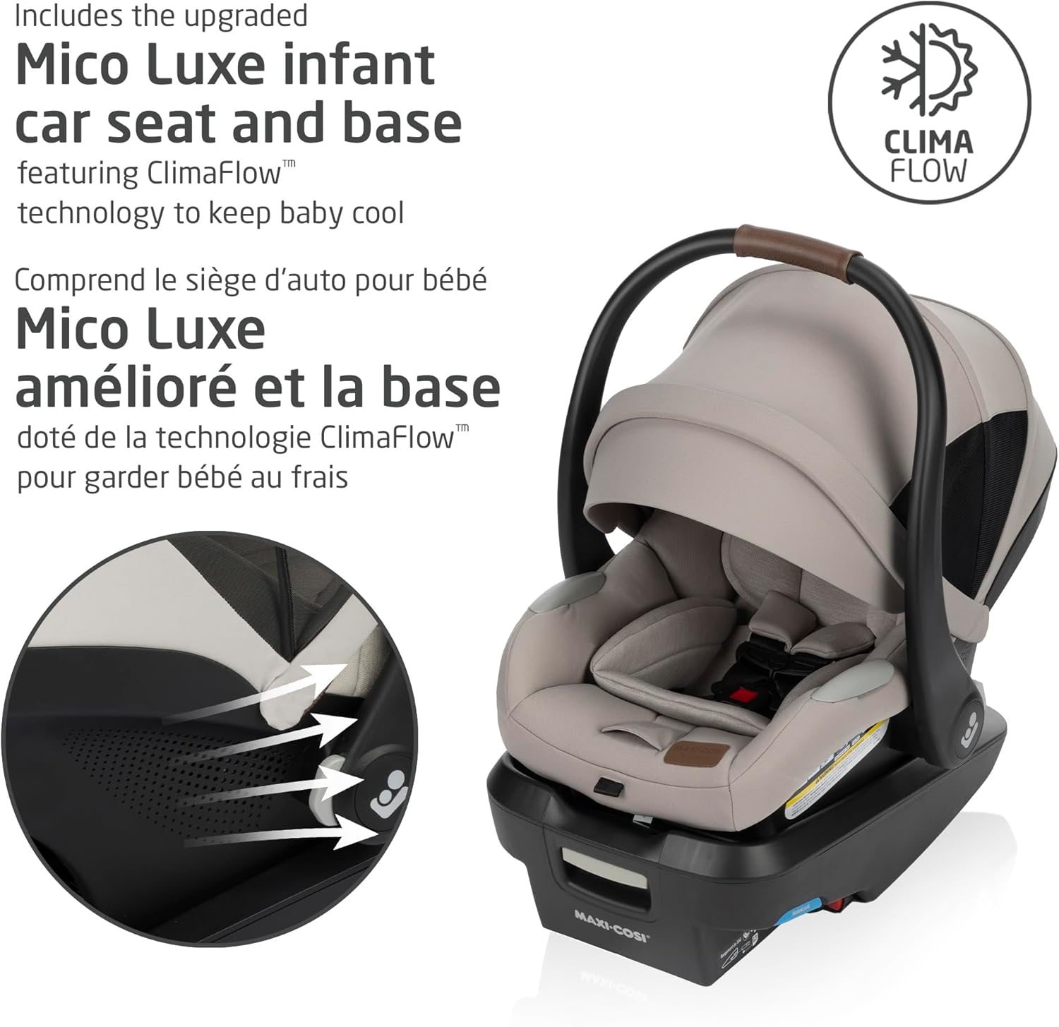 New Generation Zelia Luxe 5-In-1 Modular Travel System, Carriage Mode, Reversible Toddler Seat, Mico Infant Car Seat (Included), Enhanced All-Terrain Wheels, Use from Birth – New Hope Tan