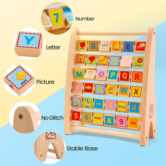Alphabet Abascus Wooden Counting Toy